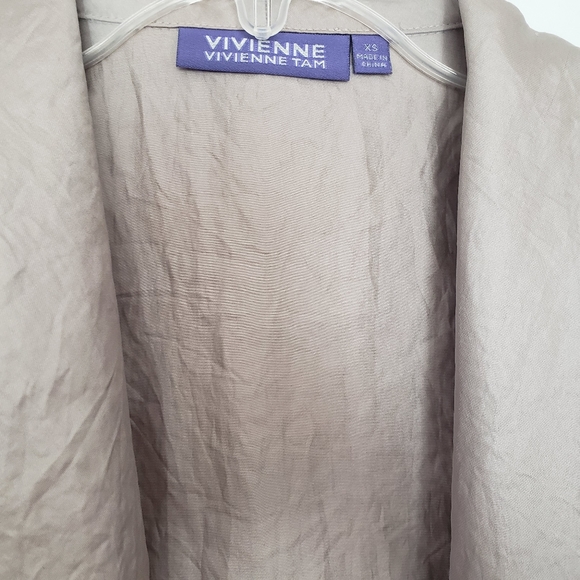 Vivienne Tam Gold Champagne Draped Boho Jacket - Picture 6 of 11